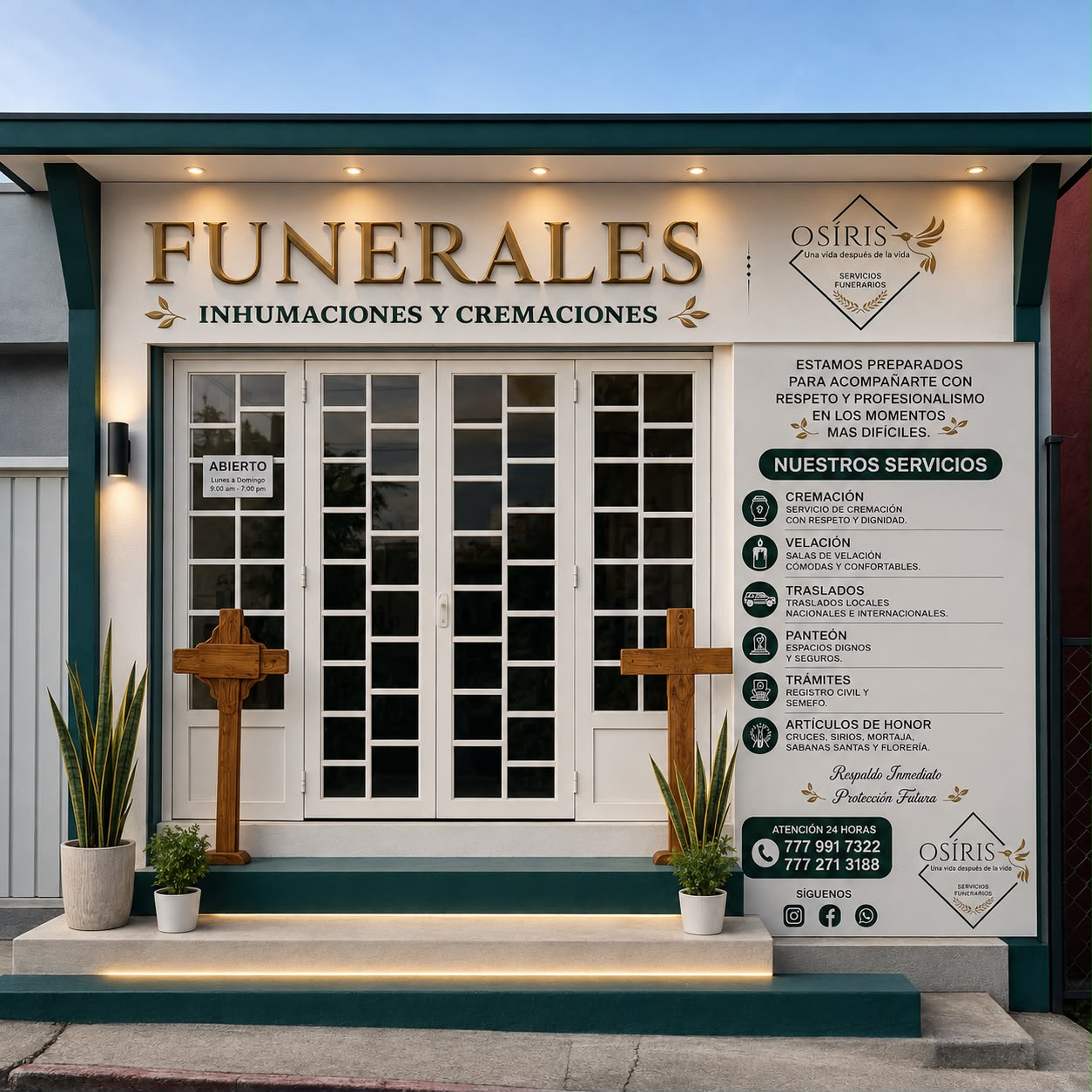 Fachada y área de atención